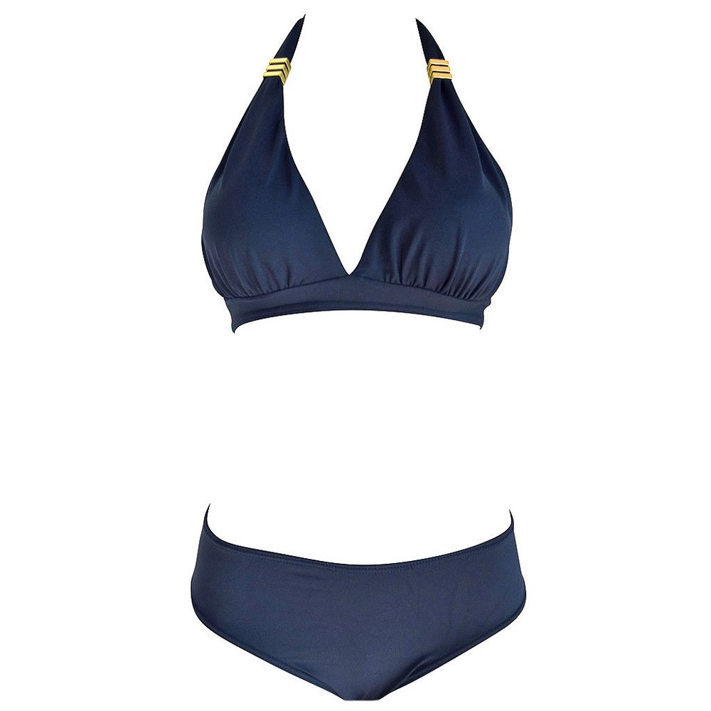 Navy Blue Alga Marinha High Waisted Bikini